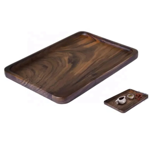 Plateau de service carré en bois, design minimaliste fait main, plateau en bois massif pour plats et assiettes, utilisation polyvalente, plateau de service - Product Image 3