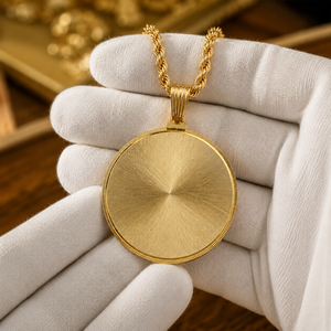 Collier pendentif visage de Jésus plaqué or avec incrustation de moissanite, médaillon rond unisexe style hip-hop, bijoux de fête - Product Image 4