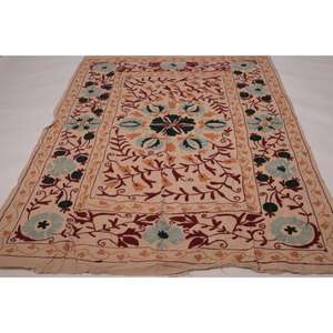 Lavinas Vintage Kantha Suzani <b>Quilt</b> Handmade Cotton Floral Embroidery Boho Indian Eco-Friendly Washable All-Season <b>Throw</b> Blanket - Product Image 2