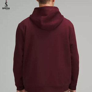 Embroidered 100% Cotton Regular Sleeve <b>Zip</b>-<b>Up</b> Lined Fleece 300g Men's <b>Cropped</b> Pullover <b>Hoodie</b> High Quality - Product Image 5