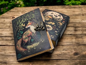 Herb Heritage Buffalo Leather Journal Vintage Grimoire <b>Book</b> of Shadows 200 Sheets Spiral Bound Handmade Embossed Logo Retro Gift - Product Image 2