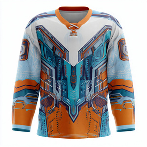 Maillot de hockey sur glace unisexe à manches longues pour l'entraînement, avec impression par sublimation du nom de l'équipe - Product Image 5