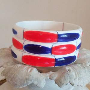 Bracelet en résine sculptée multicolore, fait à la main, motif floral géométrique, bijoux de mode pour femmes, accessoire de collection - Product Image 4