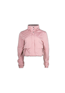 Blouson coupe-vent rose pour femme, manches longues, fermeture éclair, col montant, couleur unie, idéal pour le printemps - Product Image 3