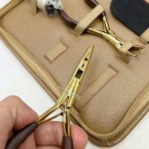 Weaving <b>Extension</b> Micro <b>Beads</b> Plier Tools Set Gold Plasma Curved Nose Multi Functional Plier Clips Heat Protector and <b>Beads</b> - Product Image 4