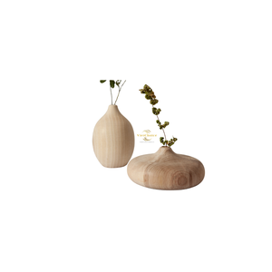 Vases en bois faits à la main, en bois massif naturel, vase décoratif pour une décoration intérieure élégante - Product Image 2
