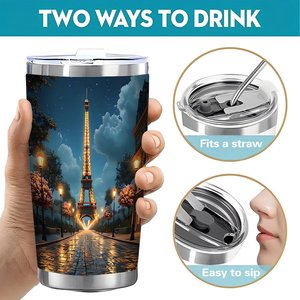 แก้วน้ำสแตนเลส 20 ออนซ์ แบบสองชั้น เก็บอุณหภูมิ แก้วเดินทางรักษ์โลก - Product Image 5