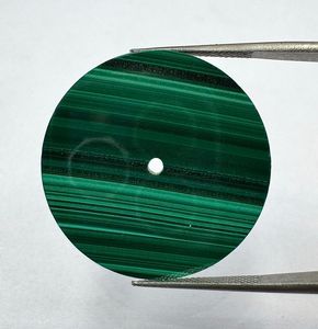 Cadran de montre artisanal en malachite naturelle A K Gems, 28,50 mm, face en pierre verte du Rajasthan, pour montres mécaniques automatiques - Product Image 4