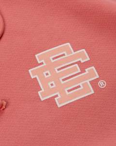 Coral Hooded Sweatshirt Unisex Regular Fit Cotton French Terry Pocket Front Logo Casual Autumn Wear - Product Image 2