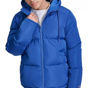 Chaqueta Acolchada con Capucha y Cierre Completo para Hombre, Impermeable, Resistente al Viento, con Capucha de Tejido Softshell para Actividades al Aire Libre, Uso Diario, Paseos Urbanos - Product Image 1