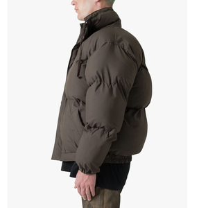 High Quality Wholesale Custom Logo Men's Puffer Jacket Casual Long Sleeve <b>Winter</b> <b>Coat</b> with Stand Collar Hood <b>Waterproof</b> for Men - Product Image 3