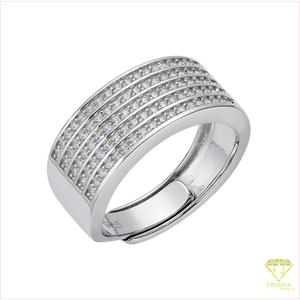 Anillo de lujo para hombre de plata 925 con diamantes cultivados en laboratorio, diseño de varias filas de piedras y banda ancha, para compradores mayoristas de joyería. - Product Image 6