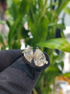 Anillo de Diamantes Toi Et Moi con Corte de Pera de Lujo en Oro Blanco, Elegante Joyería de Compromiso con Doble Piedra para Mujer, Diseño Personalizado Fino - Product Image 2