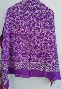 Purple Floral Hand Block Print Cotton <b>Sarong</b> Lightweight Cover Up Floral Scarf <b>Wrap</b> Resort Wear <b>Sarong</b> Boho Cover Up - Product Image 5