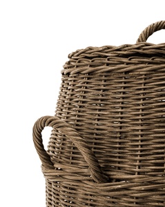 Handwoven Rattan <b>Storage</b> <b>Basket</b> Rustic Round Shape With Lid Sustainable Home Organizer <b>Basket</b> Wholesale Bulk Factory Supply - Product Image 4