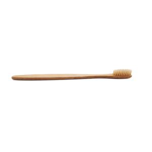 Brosse à dents en bambou à manche plat, écologique, emballée individuellement, brosse à dents manuelle en bois pour hôtel, voyage et usage domestique uniquement - Product Image 3