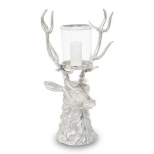 Antler Design <b>Hurricane</b> Candleholder Tapered <b>Glass</b> Home Decoration Silver Finish Heat Resistance <b>Candle</b> <b>Holder</b> Christmas Decor - Product Image 2