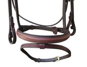 FAB International - Juego de Brida de Cuero Inglés de Lujo para Caballo, Modelo BR-04-01, con Diadema en Forma de V con Cristales, Narquileras Acolchadas, Cómodo y Duradero - Product Image 2