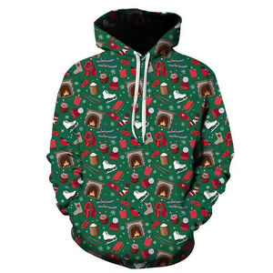 Men Custom Christmas Sweatshirt Hoodie Festive Graphic Print Oversized Fit Cotton Fleece Holiday Winter Streetwear Wear - Product Image 5