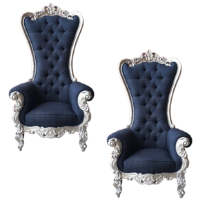 Chaises de trône à dossier haut Chaises de trône royal de luxe en bois pour chaises de mariage et d'événement Vente en gros de la plus haute qualité - Product Image 4