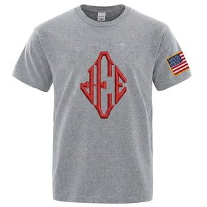 2026 Summer Men Jersey T-Shirt 100% Cotton Printed Front Logo Casual Loose Fit O-Neck Short Sleeve Comfortable Fashion Tee - Product Image 2