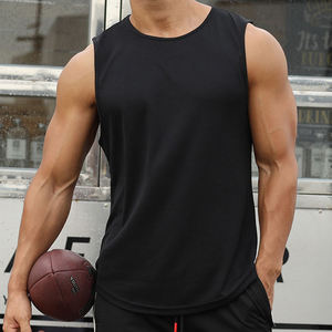 Wholesale Gym Tank Top Men Casual Summer Vest Style Sportswear Lightweight Material <b>Drop</b> Armhole Cut Crew Neck Tank Tops for Men - Product Image 5