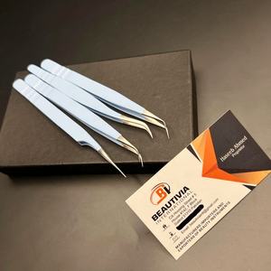 แหนบขนตาปลอมสีฟ้าคงทนแหนบยึดขนตาแบบโค้งแยกได้อย่างแข็งแรงและสมบูรณ์แบบ - Product Image 4