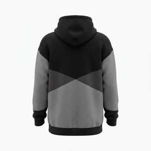 Women's Black <b>Grey</b> Color Block Hoodie Fleece Pullover <b>Sweatshirt</b> Kangaroo Pocket Casual Streetwear - Product Image 4