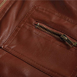 Chaqueta de Cuero para Hombre de Alta Gama, Cuello Alto, Estilo Moderno, Chaqueta de Cuero para Hombre a la Moda, Colección de Invierno, Alta Calidad, Boutique - Product Image 5