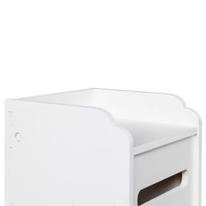 Mobiletto da Bagno Moderno a Una Porta in MDF Ecologico Bianco con Dettagli in Metallo per Casa, Magazzino, Officina, Hotel o Villa - Product Image 5