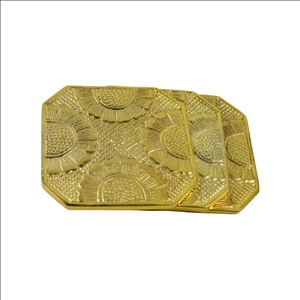 Gold Colored Coaster Modern Design Standard Quality Coaster Best Indoor Tableware Decorative Design - Product Image 5