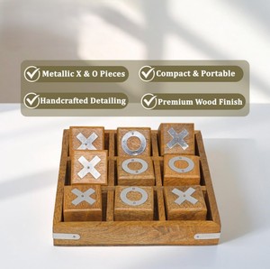Juego de Mesa Bamboo X O, Artesanía Sofisticada, Decoración Minimalista para el Hogar, Regalo para Mesa de Oficina - Product Image 5