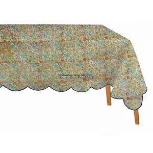 Manteles Rectangulares de Algodón con Estampado Floral Hecho a Mano, de Alta Calidad, con el Mejor Técnica de Impresión para Bodas y Hoteles - Product Image 1