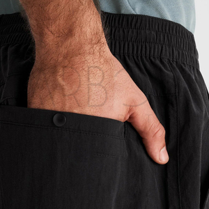 Pantalon cargo en coton léger, coupe ample, couleur noire, design unique, style streetwear décontracté, nouveau produit, avec logo personnalisé, fournisseur fiable. - Product Image 5