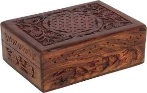 Boîte en bois sculptée avec serrure, bijoux fantaisie, nouveau design, fabriqué à la main en Inde, décoration intérieure en bois, gravure - Product Image 4