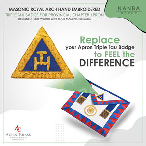 Royal Arch Triple Tau Embroidered Treengal Shape 6.5cm X6.5cm Custom Fabric <b>Sew</b>-On Provincial Apron Badge for Masonic Regalia - Product Image 2