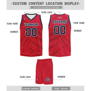 Sublimated Basketball Jersey Set Team Name 00 Red Best Quality White Mesh Moisture Wicking Unisex Adult <b>Athletic</b> Fit Custom - Product Image 4