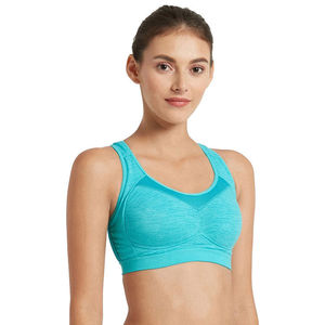 Sujetador Deportivo Turquesa para Mujer, Soporte Medio, Transpirable, Ropa Deportiva, Color Sólido, Diseño Sin Costuras - Product Image 4