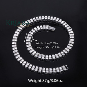 KRIARA Gold Plated S925 Lab Grown Crystal <b>Choker</b> Necklace Round Brilliant Cut Channel Setting Unisex Luxury Box Chain Jewelry - Product Image 4