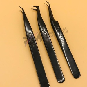 Pinzas para Pestañas de Acero Inoxidable RMI, Producto de Tendencia, Punta Suave Antiestática, Diseño de Estrella de Plasma Negra de Alta Calidad - Product Image 5