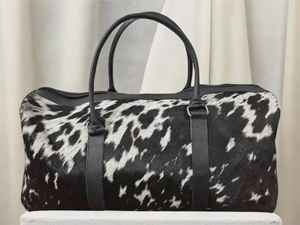 Bolsa de Viaje de Fin de Semana de Cuero Genuino de Primera Calidad con Cierre, Ligera y de Gran Capacidad LHODB-0055 - Product Image 4