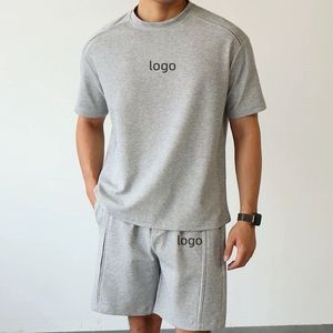 ชุดลำลองผู้ชายสไตล์สตรีทแวร์ เสื้อยืดและกางเกงขาสั้นสองชิ้นสำหรับผู้ชาย ชุดกางเกงขาสั้นฤดูร้อนสุดหรูแบบสั่งทำ - Product Image 5
