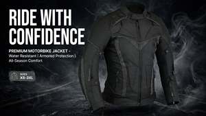Chaqueta de Motociclista Triarrow Supplies TS-MBJ-01 para Hombre, Casual, Impermeable, Textil, Estilo Universitario, Roja y Negra, Ecológica - Product Image 5