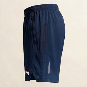 Shorts de sport unisexe MI Elite, noir uni, taille élastique, respirant, performance running, coupe régulière, équipement professionnel - Product Image 4