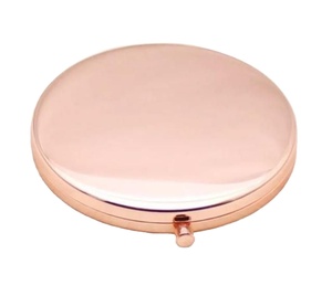 Custom Rose Gold Double Sided Pocket Mirror Portable Folding Compact with Modeling Shell Frame for Women's Makeup - Product Image 1