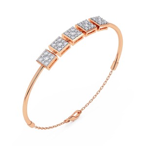 14kt Rose Gold Nova Square Lab Diamond openable bracelet (1 Ct. Tw.) New Luxury Elegant Handmade Fine Jewelry Marking <b>Gift</b> <b>Her</b> - Product Image 6