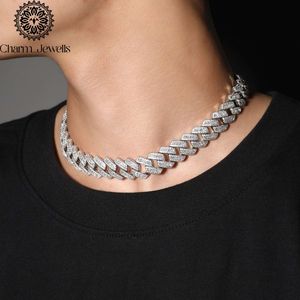 Collier pour homme en moissanite Charm Jewells, plaqué or 14 carats, chaîne à maillons style hip-hop, coupe brillante, boule en argent, certifié IGI, idéal pour les fêtes - Product Image 4
