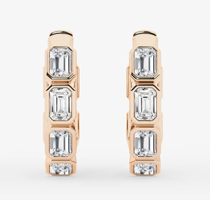 <b>Hoops</b> Earrings Diamond Earrings Gold and <b>Silver</b> Earrings Lab Grown Diamonds Earrings <b>Hoops</b> Fine Jewelry for Women - Product Image 4