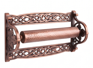Handcrafted Copper Wall Mounted <b>Paper</b> Towel Stand Perfect For <b>Kitchen</b> Counter Dining Use Bathroom And Sink Area Wall Use - Product Image 1
