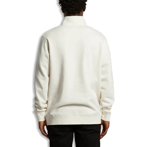Sudadera de punto para hombre con cremallera de un cuarto, corte regular, cuello alto, color liso, tejido French Terry, para otoño - Product Image 3